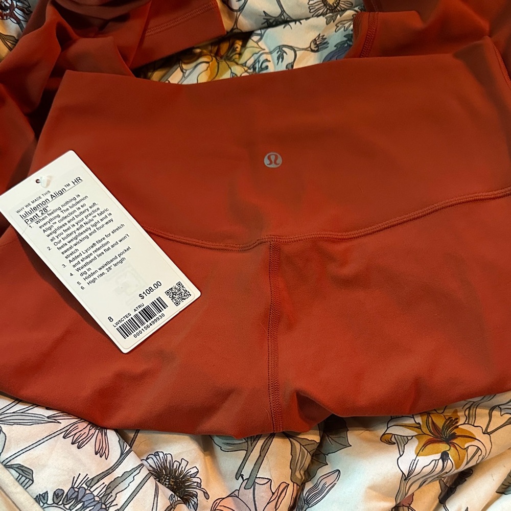 Lululemon Align HR 28” Leggings size 8 Autumn Rust